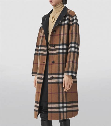 burberry virgin wool coat|burberry reversible check wool coat.